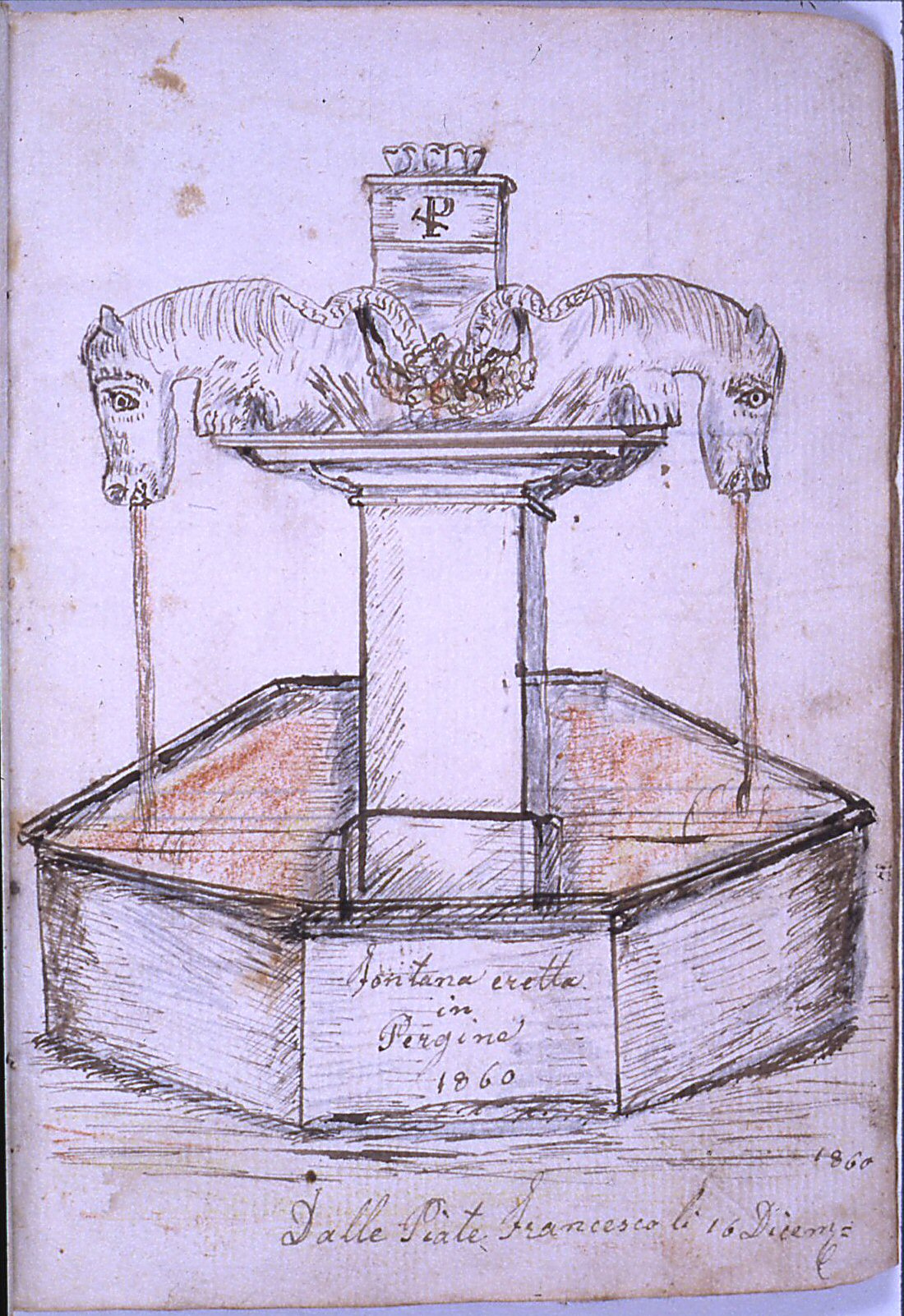 la fontana di pergine 1860