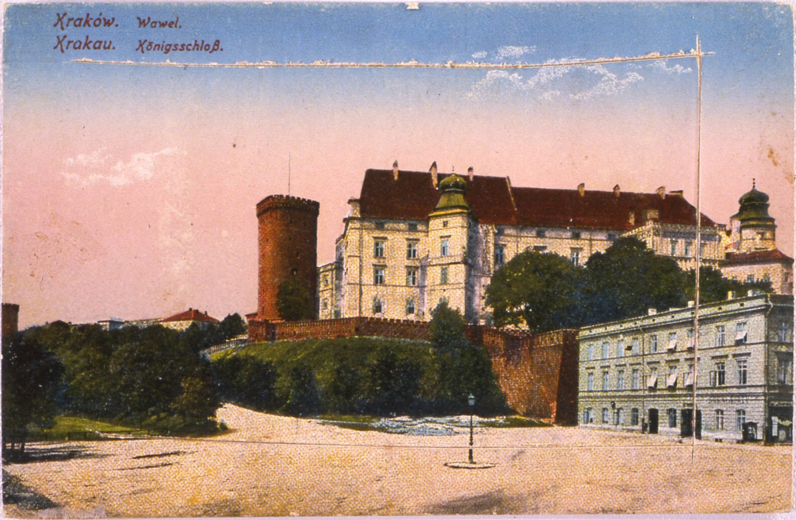 cartolina: il castello reale di wawel a cracovia