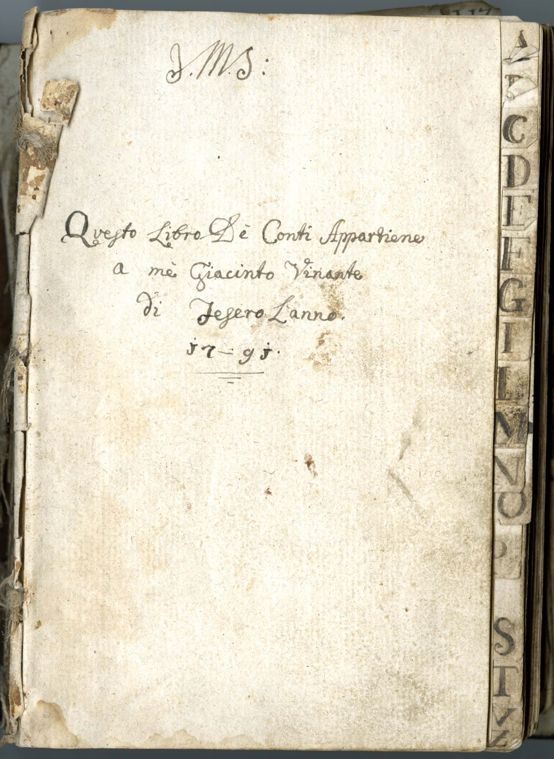 libro dei conti - 1791