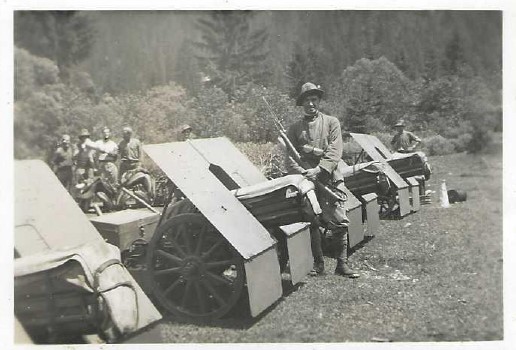 PRIMI ANNI TRENTA. ALCIDE MICHELI DI GUARDIA AD ALCUNI OBICI SKODA DA 75/13